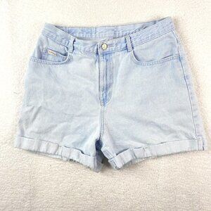 Denim Riders Jean Shorts Womens 30x3.5”  Vintage Faded Blue Cuffed High Rise Mom